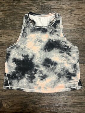 Athleta Tie-Dye Crop Tank Top in Black and Peach